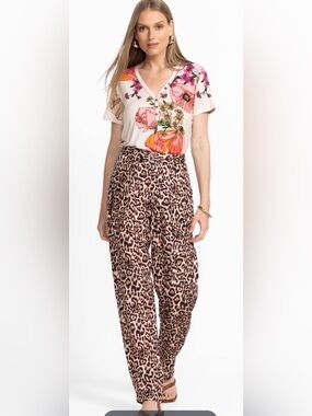 Johnny Was Hailey Cargo Pants - Leopard NWT